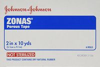 Zonas Porous Athletic Tape 2 Inches X 10 Yards (Box of 6 Rolls)
