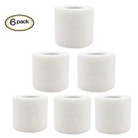 HATEA Self Adhesive Bandage,Stretch Athletic Tape for Ankle Sprains & Swelling, Strong Elastic Sports Cohesive Bandage(2" inches Wide x 15' Feet Long) (6 White, 2" x5yard)