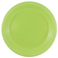 JAM PAPER Round Plastic Party Plates - Large - 10 1/4 inch - Lime Green - 20/Pack