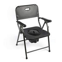 HSRG Multifunctional Folding Toilet Chair Seat with Commode Bucket Elderly Toilet Chair Portable Bedside Commode for Outdoor Camping, Travel