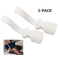 Lazy Shoe Helper, Shoe Horn Plastic Handhold Portable Shoe Lifting Helper Sock Slider for Elderly Pregnancy Disabled Fits All Shoes All Age (2-Pack, White)