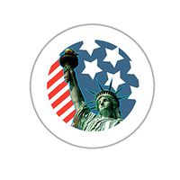 Statue of Liberty Envelope Seals - 1.2" Circle Stickers - 144 Flag & Statue of Liberty Circle Stickers (Liberty)