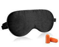 Fitglam Natural Silk Sleep Mask, Best Sleeping Mask Eye Mask Eye Cover for Travel, Nap, Meditation, Blindfold with Adjustable Strap for Men, Women and Teenagers (black)