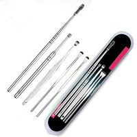 Bateer Ear Wax Removal Kit - 5 Piece Ear Cleansing Tool Set - Stainless Steel Ear Curette Earwax Removal Kit