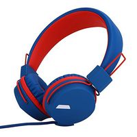 Yomuse F85 On Ear Foldable Headphones with Microphone for Kids Teens Adults, Smartphones iPhone iPod iPad Laptop Tablets Mp3/4 Blue Red