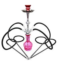 New 4 hose 20" Pink Hookah shisha nargila bar narguile nargile glass Vase pipes