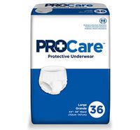 First Quality Absorbent Underwear ProCare Pull On Large Disposable Moderate Absorbency (#CRU-513-BG, Sold Per Bag)
