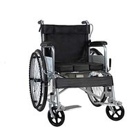 wheelchair Multifunction Extra-Wide, Portable Folding Trolley,Front and Rear 4 Brake Design,with Potty, Suitable for The Elderly and Disabled