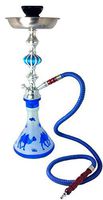 Zebra Smoke: Camel- 1hose Hookah with Tongs and Bowl Complete Set (Blue)