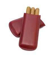 Tampa Fuego Cigar Case Genuine Leather Burgundy Unlined Made in USA