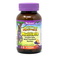 Bluebonnet Nutrition Rainforest Animalz Whole Food Based Multiple Chewable Tablets, Kids Multivitamin & Mineral, Vitamin C, D3, Iron, Gluten Free, Milk Free, Kosher, 90 Chewable Tablets, Mixed Flavors