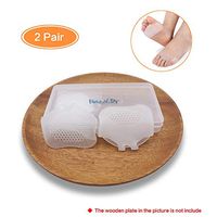 Two Pair Silicone Gel Toe Pads - Toe Separator - Forefoot Cushion Forefoot Supports - Metatarsal Correction Foot Care for Women and Men Pain Relief Bunion Forefoot Cushioning Relief (White)