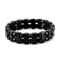 Power Ionics Health Tourmaline Special Beads Bracelet Yoga Wristband w/Box Stretch (Black)