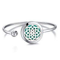 Mesinya Men Women Girl Boy's Gift 316L Stainless Steel Adjustable Aromatherapy Essential Oil Diffuser Bracelet Locket Bangle (Sunflower 1'')