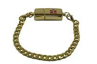 Throwback Legacy EMR MediChip ID Bracelet by Key2Life (Gold Tone)