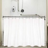 N&Y HOME Caregiver Attendant 36 inches Height Weighted Fabric Shower Curtain Machine Washable,Water Repellent Bathroom Curtains with Grommets, White, 72x36 inch