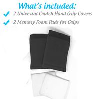 Universal Crutch Hand Grip Covers - Luxurious Soft Fleece with Sculpted Memory Foam Cores (Black) …