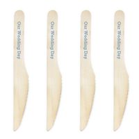 Dress My Cupcake Natural Wood Candy 200-Pack Buffet Knives DIY Kit, Our Wedding Day, Cornflower Blue