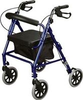 Curved Back Soft Seat Rollator - Blue