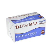 Dealmed Medical Surgical Sponges, 3" x 3", 8 Ply, 200 Per Sleeve