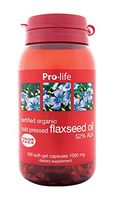 Flaxseed Oil by Pro-Life | Certified Organic Flaxseed Oil, Support Heart, Joint and Prostate Health (100/200 Soft-Gel Capsules) (200)