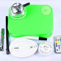QWERDF Acrylic Hookah Set with Heat Management System, Silicone Hookah Bowl Silk Hookah Hose Tongs Magical LED Light for Better Shisha Hookah Narguile Smoking,C