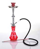 1 hose 21" Jaffa Red Hookah Shisha Nargila water glass vase pipes smoke sale