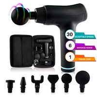 Massage Gun, Deep Tissue Fascia Massager 30 Adjustable Speeds Handheld Cordless Electric Quiet with Case, Percussion Portable Massager, 6 Heads for Relieving, Stiffness, Pain, and Soreness