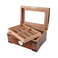 Smoking Set/Cigar Humidors Large Capacity Cigar Cabinet with Humidifier and Hygrometer Glass Top Cigarette Box Professional Storage Cigar Seal Constant Temperature and Humidity Double Layer Can Acco