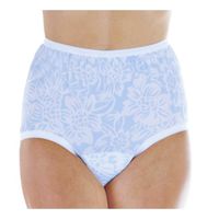 3-Pack Women's Blue Floral Fancy Regular Absorbency Incontinence Panties 1X (Fits Hip 45-48")