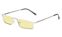 Eyekepper Blue Light Blocking Reading Glasses Half-Rim Computer Readers Eyeglasses-Yellow Tinted Lens Reading Glasses (Silver, 2.75)