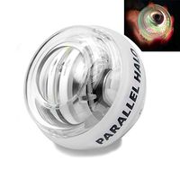 Parallel Halo Power Wrist Ball AUTO Start Wrist Exercises Force Ball Gyroscope Ball with LED Lights Wrist Forearm Exerciser Arm Strengthener for Stronger Muscle and Bones White with led