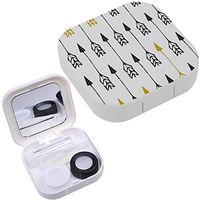 Portable Contact Lens Case Box Travel Kit Mirror + Bottle + Tweezers Container Holder [ Style Arrows ]