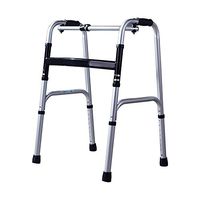 Standard Walker Elderly People, Height Adjustable Folding Aluminum Alloy Pulley Disabled Person Walking Rehabilitation Equipment,Exchangeable Fixed Dual Purpose,WithoutWheel