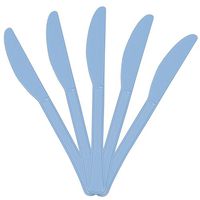 JAM PAPER Premium Utensils Party Pack - Plastic Knives - Baby Blue - 48 Disposable Knives/Pack