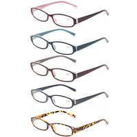 Reading Glasses 5 Pairs Quality Fashion Men Women Spring Hinge Readers (5 Pack Mix Color, 4.0)