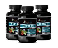 Brain Health Supplement - Memory Mind & Focus Enhancer - ADAPTOGEN Premium Complex (ASHWAGANDHA Astragalus MACA) - eleutherococcus senticosus Extract - 3 Bottles 180 Vegetable Capsules