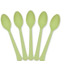Extra Heavy Weight Plastic Spoons | 20ct (Leaf Green)