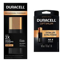 Duracell Rechargeable Powerbank 20100 mAh with Optimum AA Alkaline Batteries