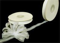 3/8" Ivory Organza Thin Pull Bow String Ribbon (25 Yard) Gift Wrapping Favor Decorating