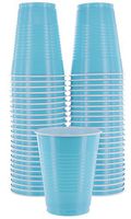 Amcrate Light Blue Colored 16-Ounce Disposable Plastic Party Cups - Ideal for Weddings, Party’s, Birthdays, Dinners, Lunch’s. (Pack of 50)