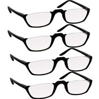 Reading Glasses 2.25 Black 4 Pack Readers for Men and Women - Stylish Look and Crystal Clear Vision When You Need It!Spring Arms & Dura-Tight Screws