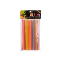 Bulk Buys Neon Wide Fun Straws - Pack Of 24