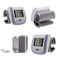 Wrist Blood Pressure Monitor for Home, Large LCD Display Blood Pressure Monitor with Heart Rate Detection, Dual User Mode, 198 Memory Capacity,Purple