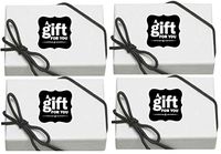 5pack White Bracelet Jewelry Gift Card Gift Boxes with Filler and Black Bow Strings and Gift Stickers