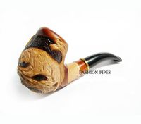 Tobacco Smoking Pipe "WILD TIGER" Pear Root Wood Pipe Handcrafted + POUCH GIFT !
