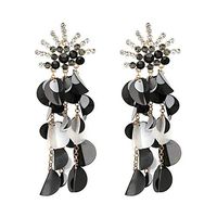 1 pair Female Boheme sequined tassels earrings beautiful jewelry Good Girls Brides Charms Cute Charm Woman Comfy Casual Daily Designs Hair For Gift | Black
