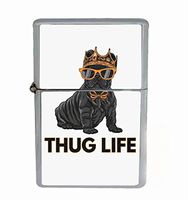 Customized Collectables Thug Life Pug Baller Funny Flip Top Oil Cigarette Lighter
