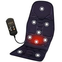 12V Car Seat Heat Massage Back Chair Cushion Pad Lumbar Neck Shoulder Massager 8 Kinds Massage Mode Time Adjustable