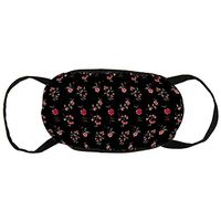 Anti Allergy Dust Mouth Cover, Earloop Half Face Cover for Women Men, Ski Running Face and Nose Cover with Adjustable Elastic Band - Pretty Red Flora, Comfort Fit